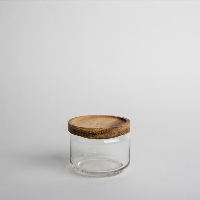 Glass Canister with Acacia Lid (Sm)