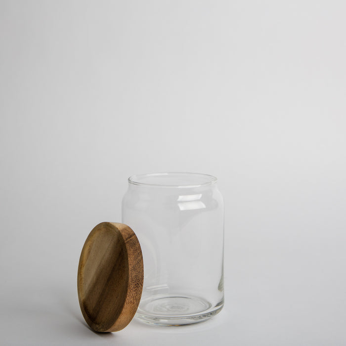 Glass Canister with Acacia Lid (Med)
