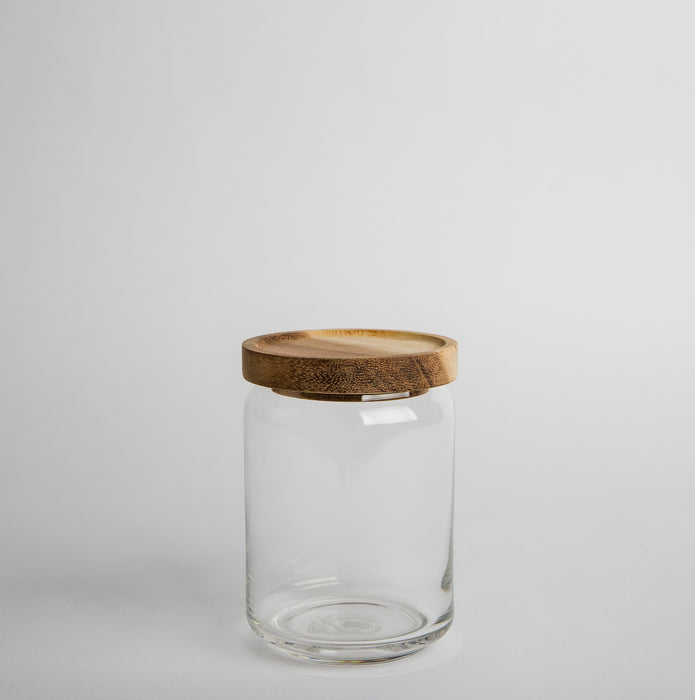 Glass Canister with Acacia Lid (Med)
