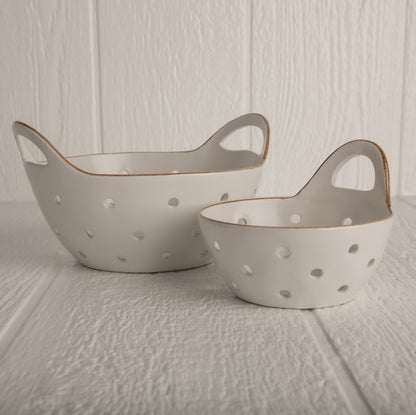 Stoneware Colander with Handles
