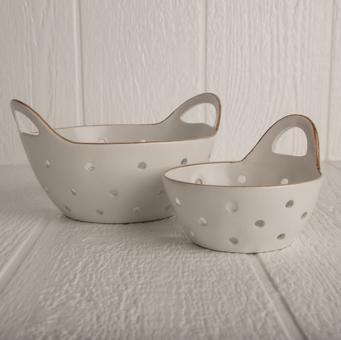 Stoneware Colander with Handles