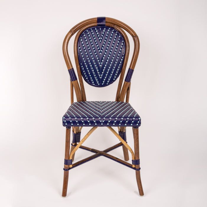 Blue and Azure Mediterranean Bistro Chair (L)