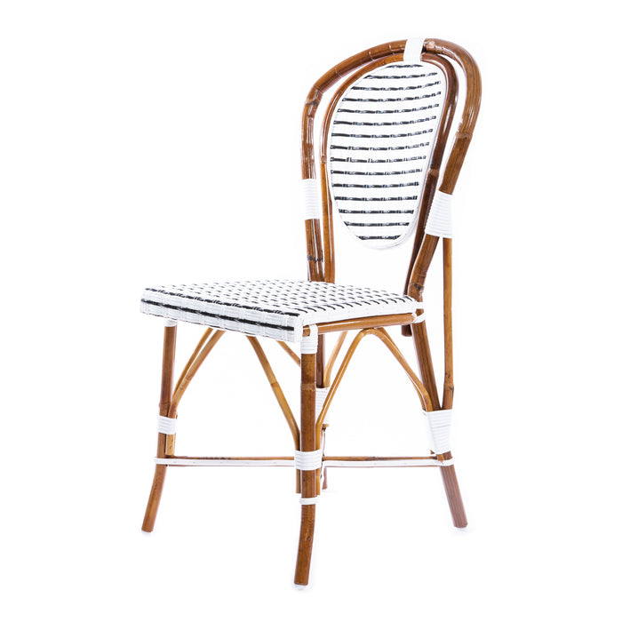 White and Black Mediterranean Bistro Chair (19 Ligne)