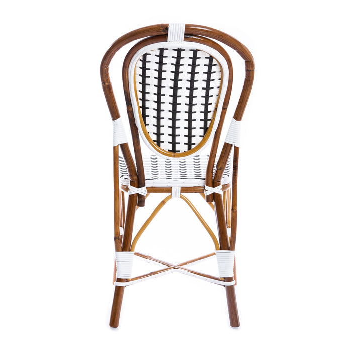 White and Black Mediterranean Bistro Chair (19 Ligne)