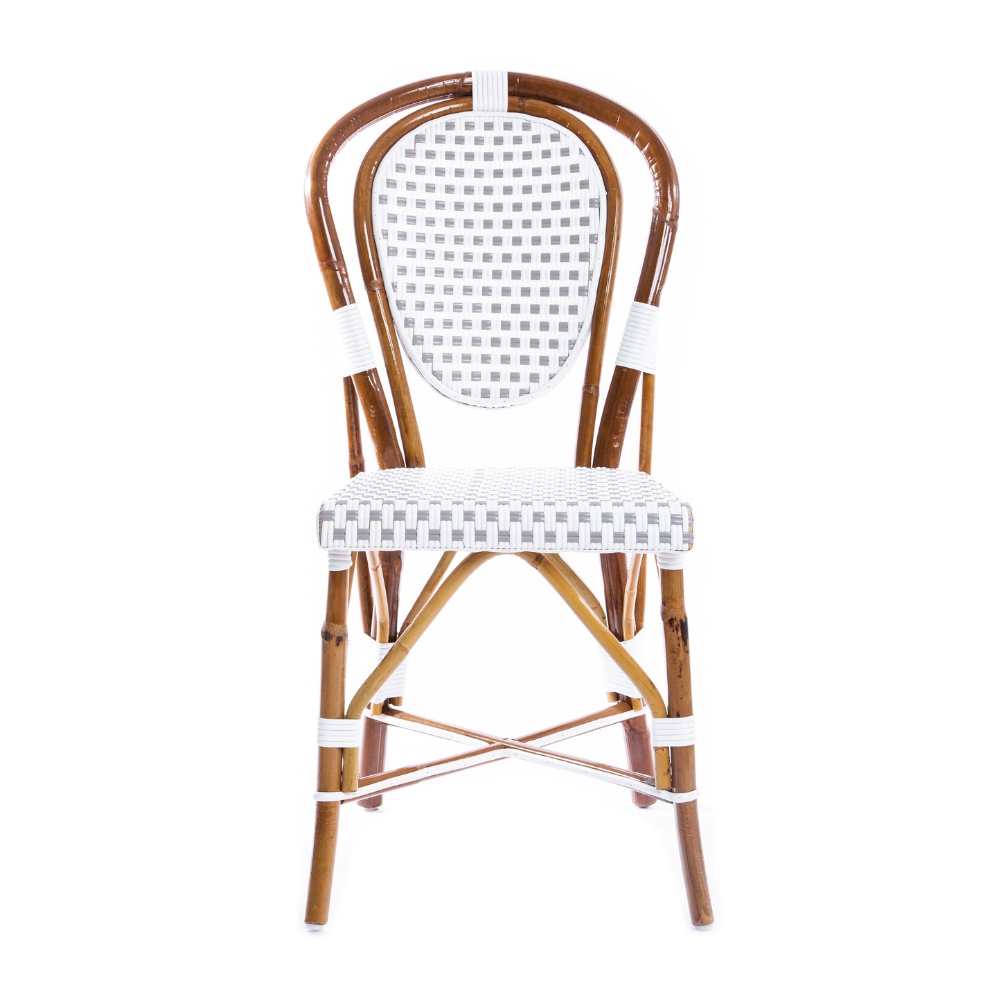 White and Grey Mediterranean Bistro Chair (E)
