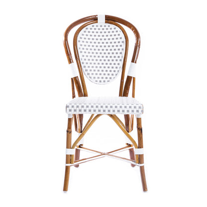 White and Grey Mediterranean Bistro Chair (E)