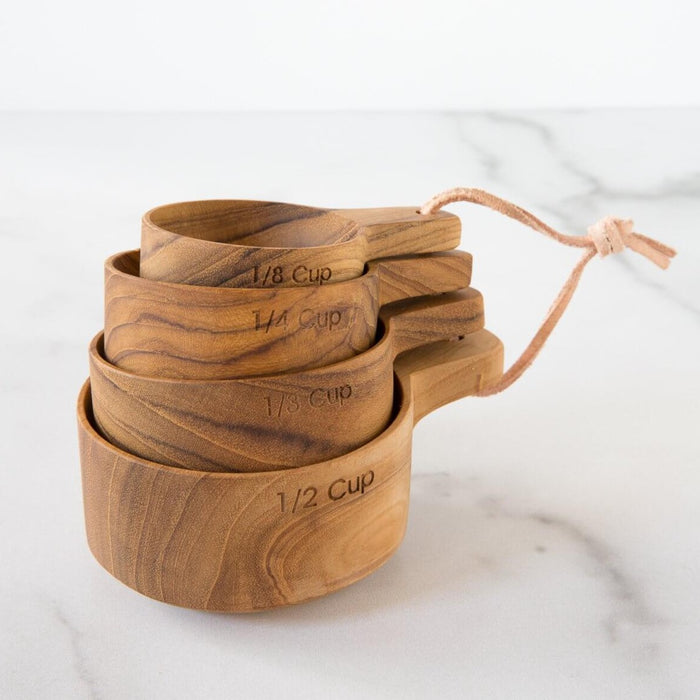 Teak Wood Measuring Cups