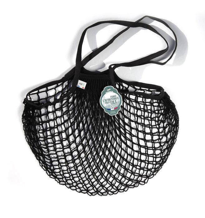 Black Cotton Net Shopper Bag (Medium)
