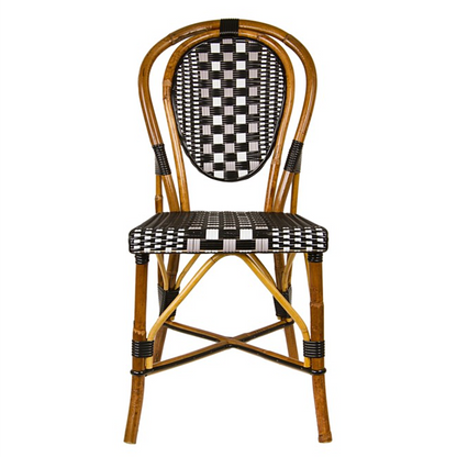 Black, White, Grey Mediterranean Bistro Chair (32-Paris)