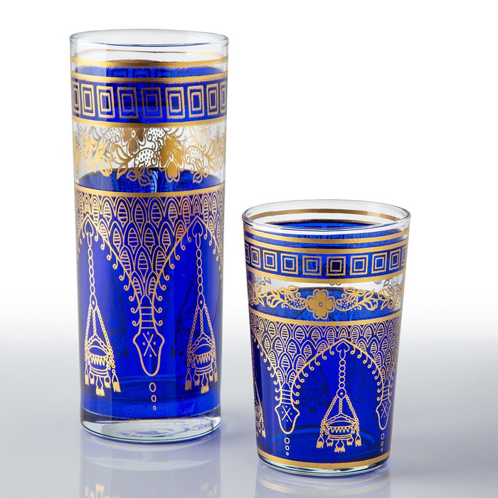 Blue Misbah Moroccan Tea Glass (Tall)