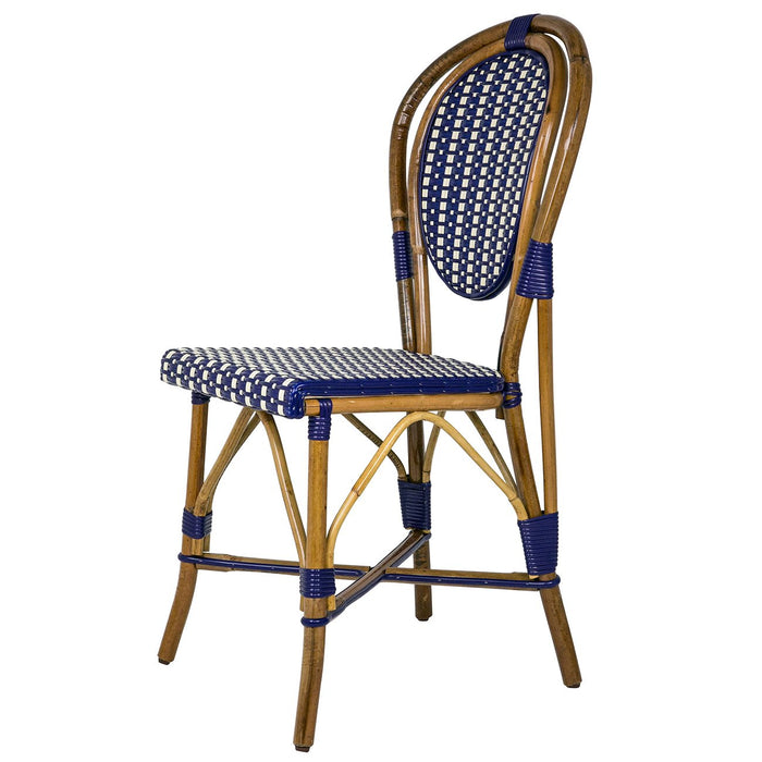 Navy Blue & Cream Mediterranean Bistro Chair (B)