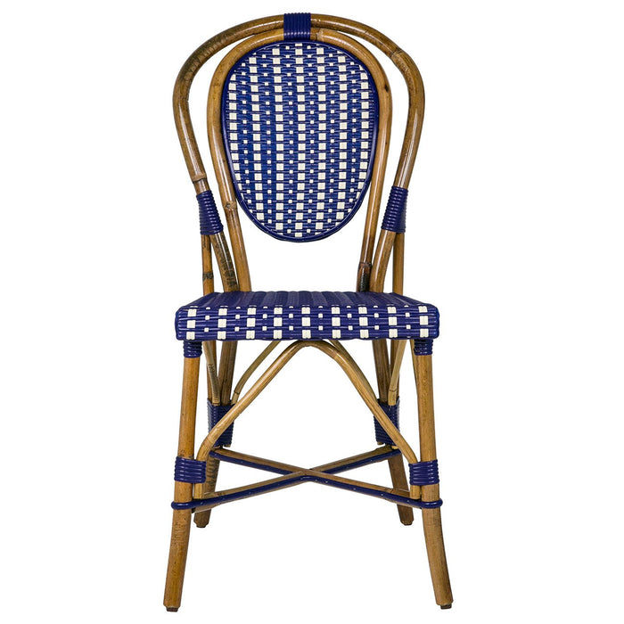 Navy Blue & Cream Mediterranean Bistro Chair (B)