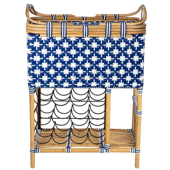 Blue and White Madrid Wine Bar with Removable Tray