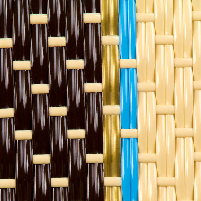 Brown, Cream, Azure & Gold Mediterranean Bistro Square Back Stripe Chair