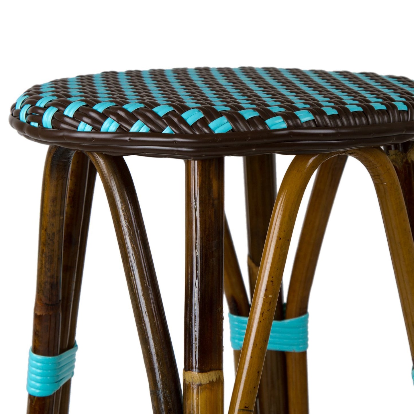Brown & Azure Bar Height Mediterranean Bistro Bar Stool (29" h) (E)
