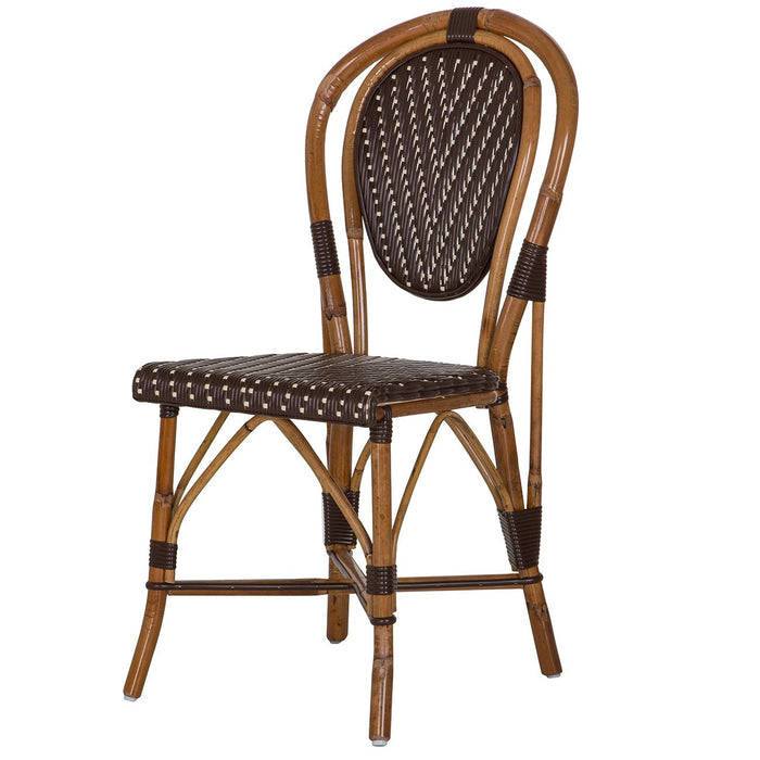 Brown and Cream Mediterranean Bistro Chair (L)