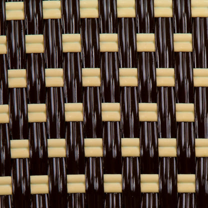 Brown & Cream Mediterranean Bistro Chair with Woven Arms (W)