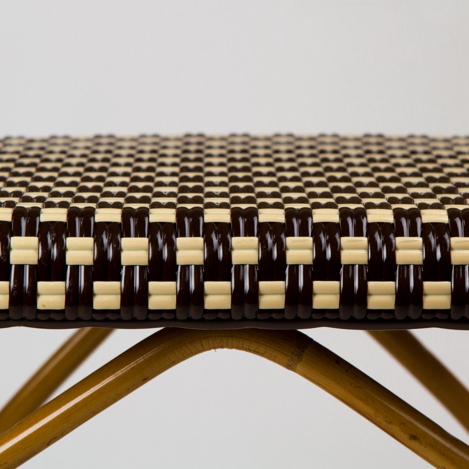 Brown & Cream Mediterranean Bistro Chair with Woven Arms (W)