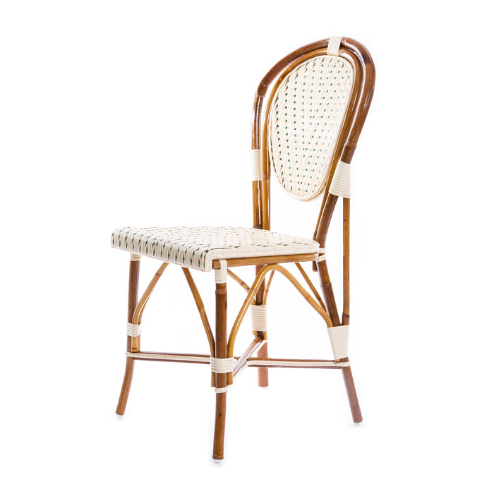 Cream Green Mediterranean Bistro Chair (L)