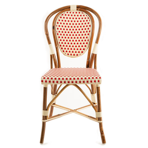 Cream and Bordeaux Mediterranean Bistro Chair (E)