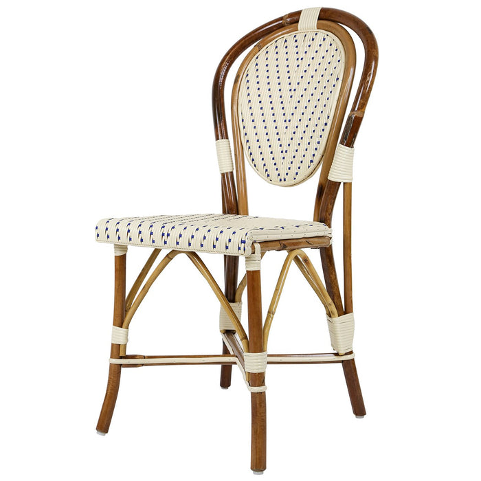 Cream & Blue Mediterranean Bistro Chair (L)