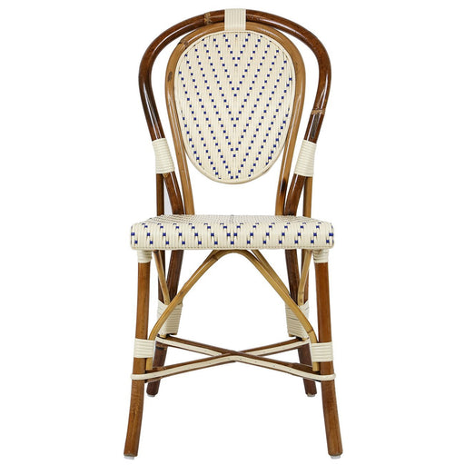 Cream & Blue Mediterranean Bistro Chair (L)