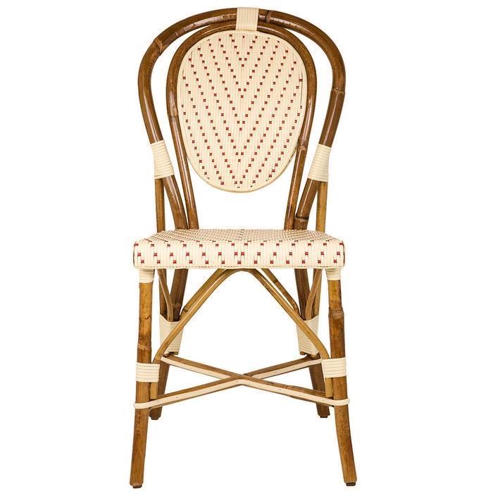 Cream and Red Mediterranean Bistro Chair (L) - Maison Midi