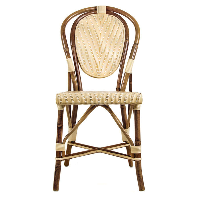 Cream and White Mediterranean Bistro Chair (L)