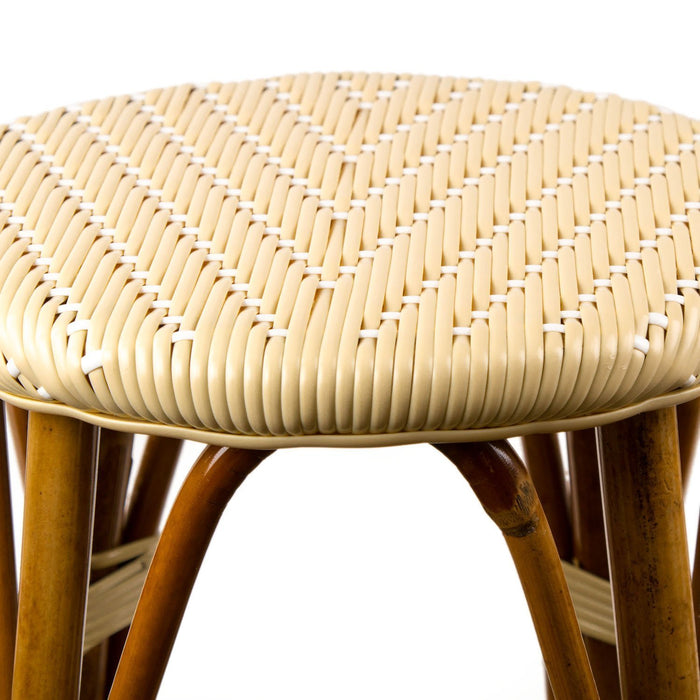 Cream & White Counter Height Mediterranean Bistro Bar Stool (26" h) (L)