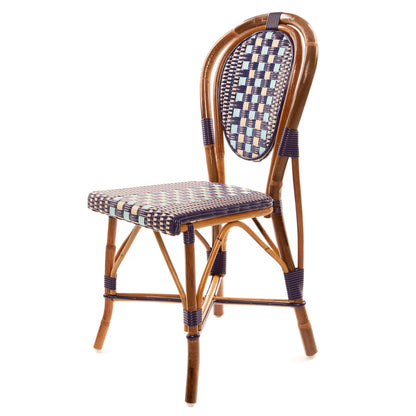 Dark Blue, Cream, Azure Mediterranean Bistro Chair (32-paris)