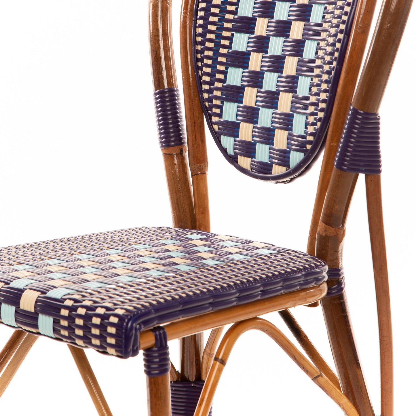 Dark Blue, Cream, Azure Mediterranean Bistro Chair (32-paris)