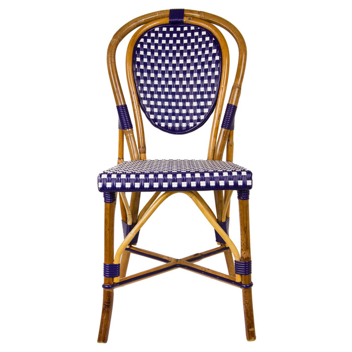 Navy Blue & Cream Mediterranean Bistro Chair (E)
