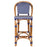 Blue & Cream Counter Height Mediterranean Bistro Bar Stool with Back (26" h) (E)