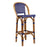 Blue & Cream Mediterranean Bistro Bar Stool with Back (29" h. seat) (L)