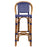 Blue & Cream Mediterranean Bistro Bar Stool with Back (29" h. seat) (L)