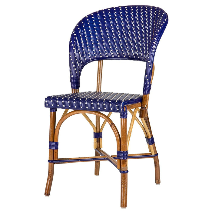 Blue & Cream Mediterranean Bistro Wrap Back Chair (H)