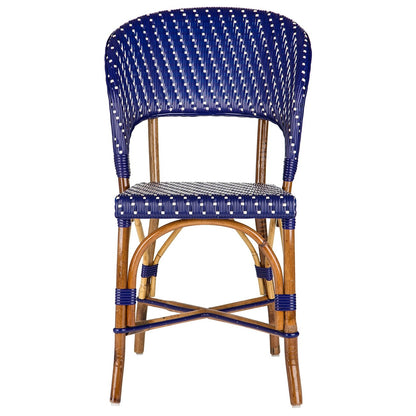 Blue & Cream Mediterranean Bistro Wrap Back Chair (H)