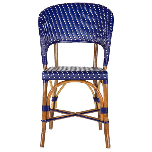 Blue & Cream Mediterranean Bistro Wrap Back Chair (H)