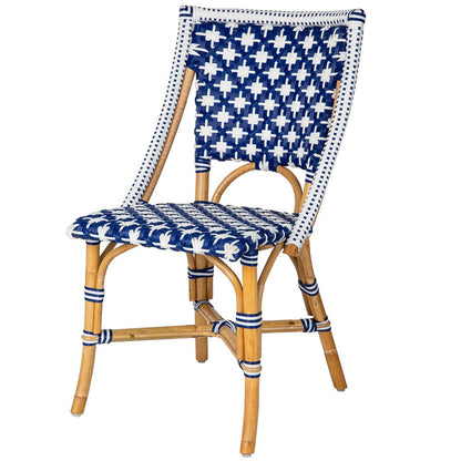 Dark Blue and White Madrid Mediterranean Bistro Chair