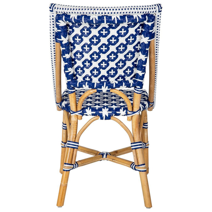 Dark Blue and White Madrid Mediterranean Bistro Chair