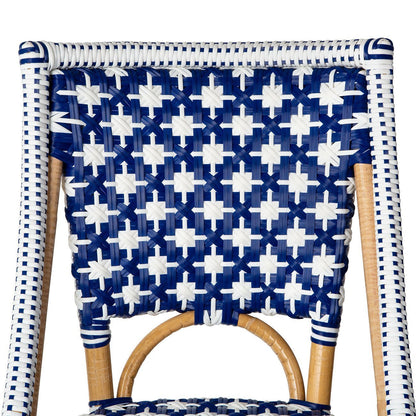 Dark Blue and White Madrid Mediterranean Bistro Chair