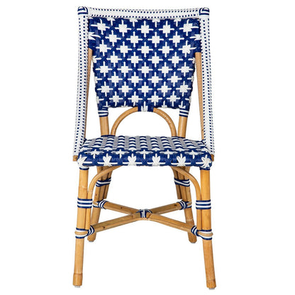 Dark Blue and White Madrid Mediterranean Bistro Chair