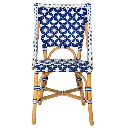 Dark Blue and White Madrid Mediterranean Bistro Chair
