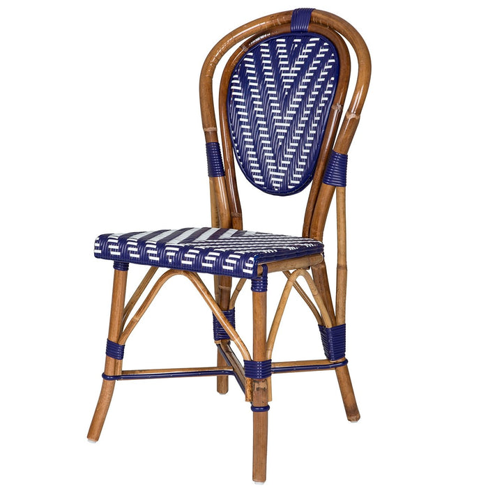 Blue & White Mediterranean Bistro Chair (CHEV)