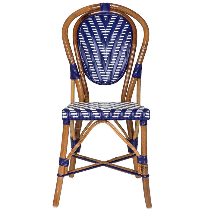 Blue & White Mediterranean Bistro Chair (CHEV)