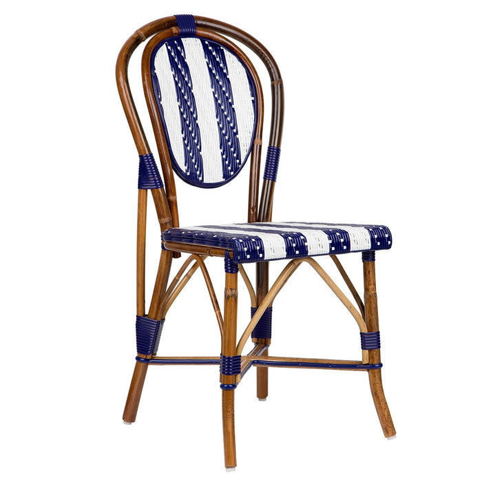 Blue & White Mediterranean Bistro Chair