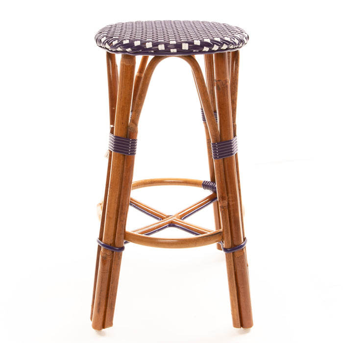 Dark Blue and White Mediterranean Bistro Stool (26" h) (E)