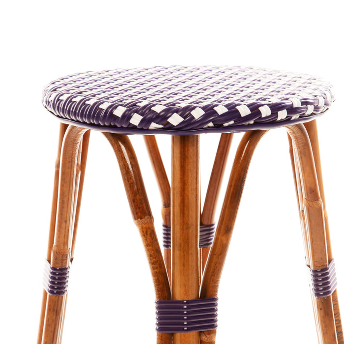 Dark Blue and White Mediterranean Bistro Stool (26" h) (E)