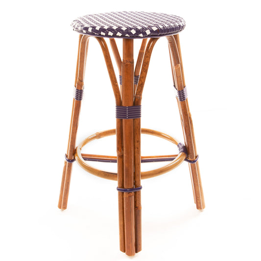 Dark Blue and White Mediterranean Bistro Stool (26" h) (E)