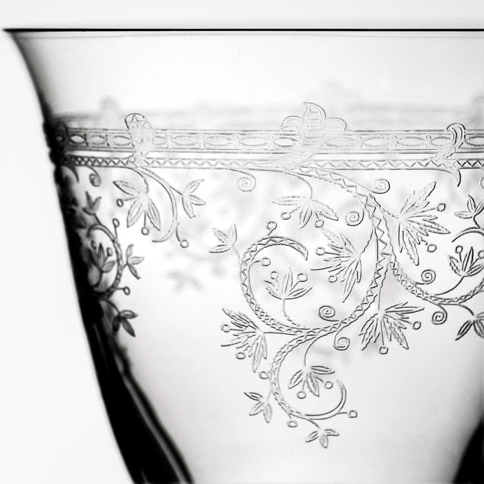 Ornate Etched Water Glass	